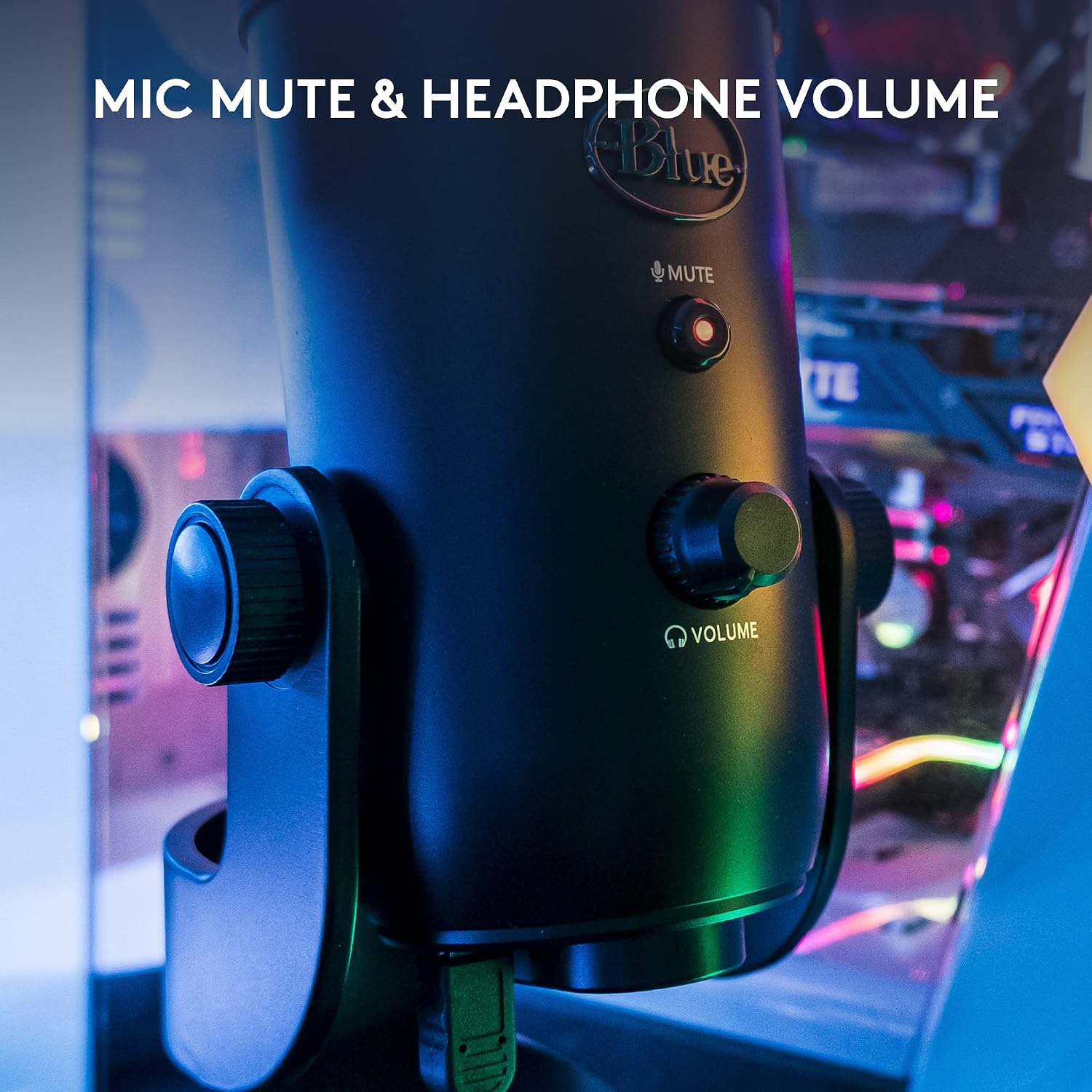 Logitech Creators Blue Yeti USB Microphone for PC, Mac, Gaming, Recording, Streaming, Podcasting, Studio and Computer Condenser Mic with Blue VO!CE effects, 4 Pickup Patterns, Plug and Play - Blackout | VO!CE effects, 4 pickup patterns, plug-and-play oper - Flex Gamingproduct_type