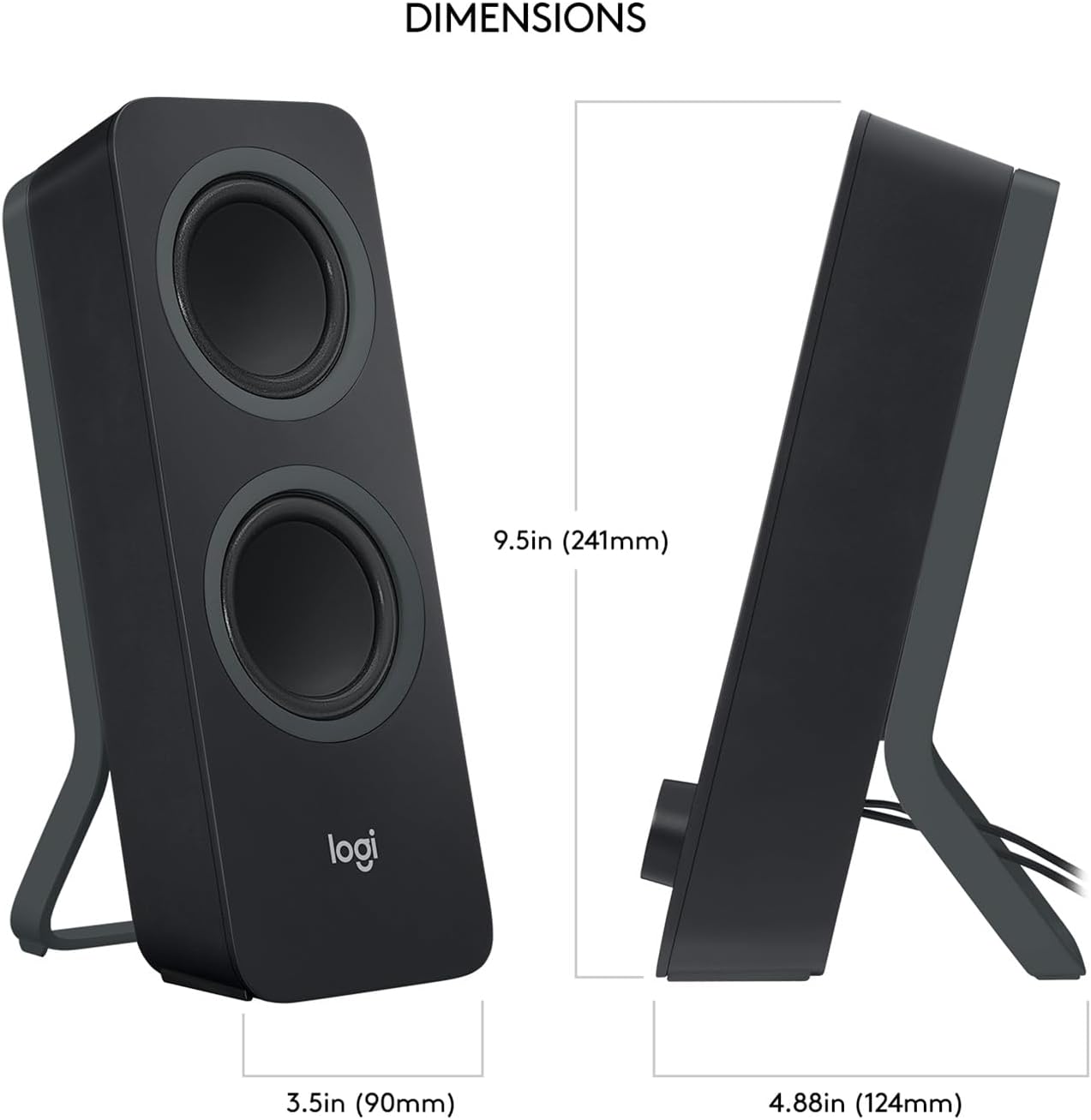 Logitech Z207 2.0 Stereo Computer Speakers with Bluetooth | 10 Watts peak power, active drivers with passive radiators, 3.5 mm input and headphone jack, ideal for PC setups - Flex Gamingproduct_type