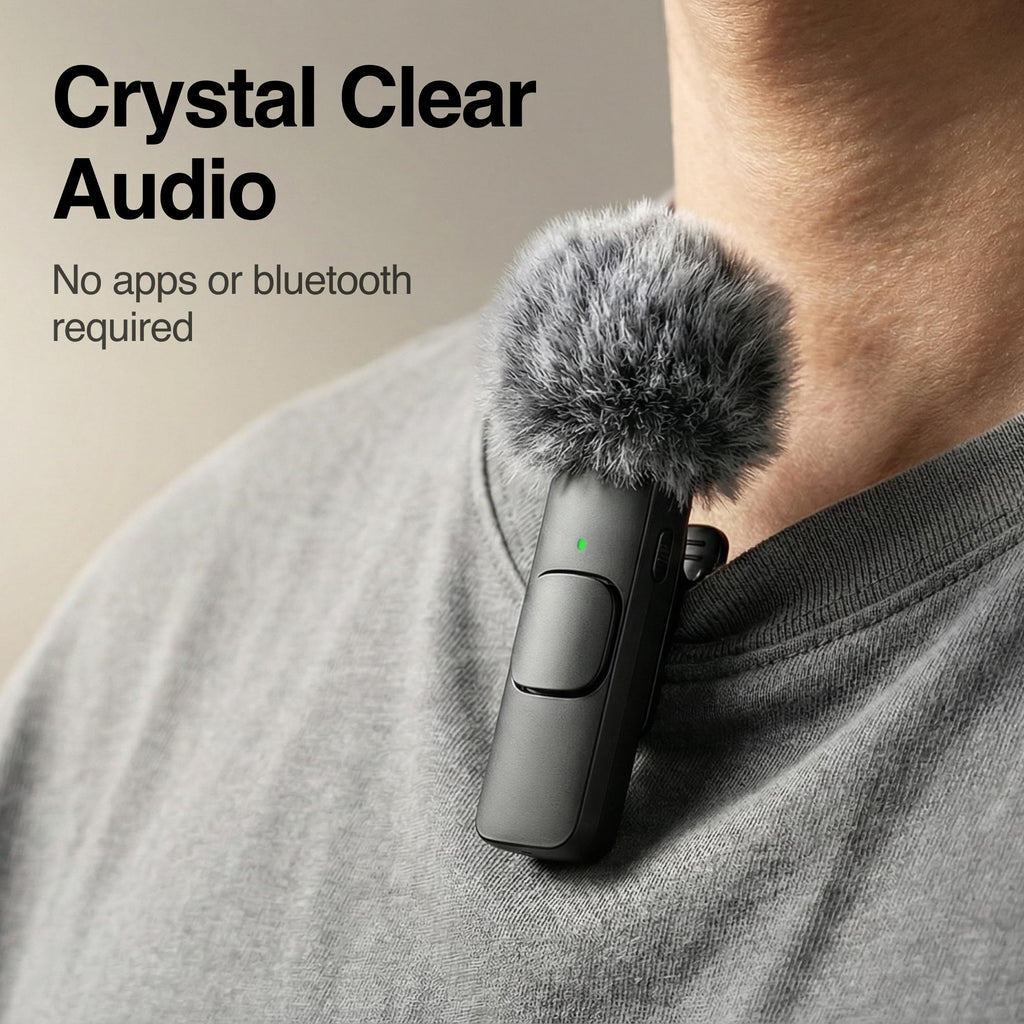 Mini Mic Pro (Latest Model – 1 Microphone for iPhone & Android, Wireless Mini Microphone, Clear Voice, Noise Cancelling, Lavalier Mic for TikTok, YouTube & Interviews - Flex Gamingproduct_type