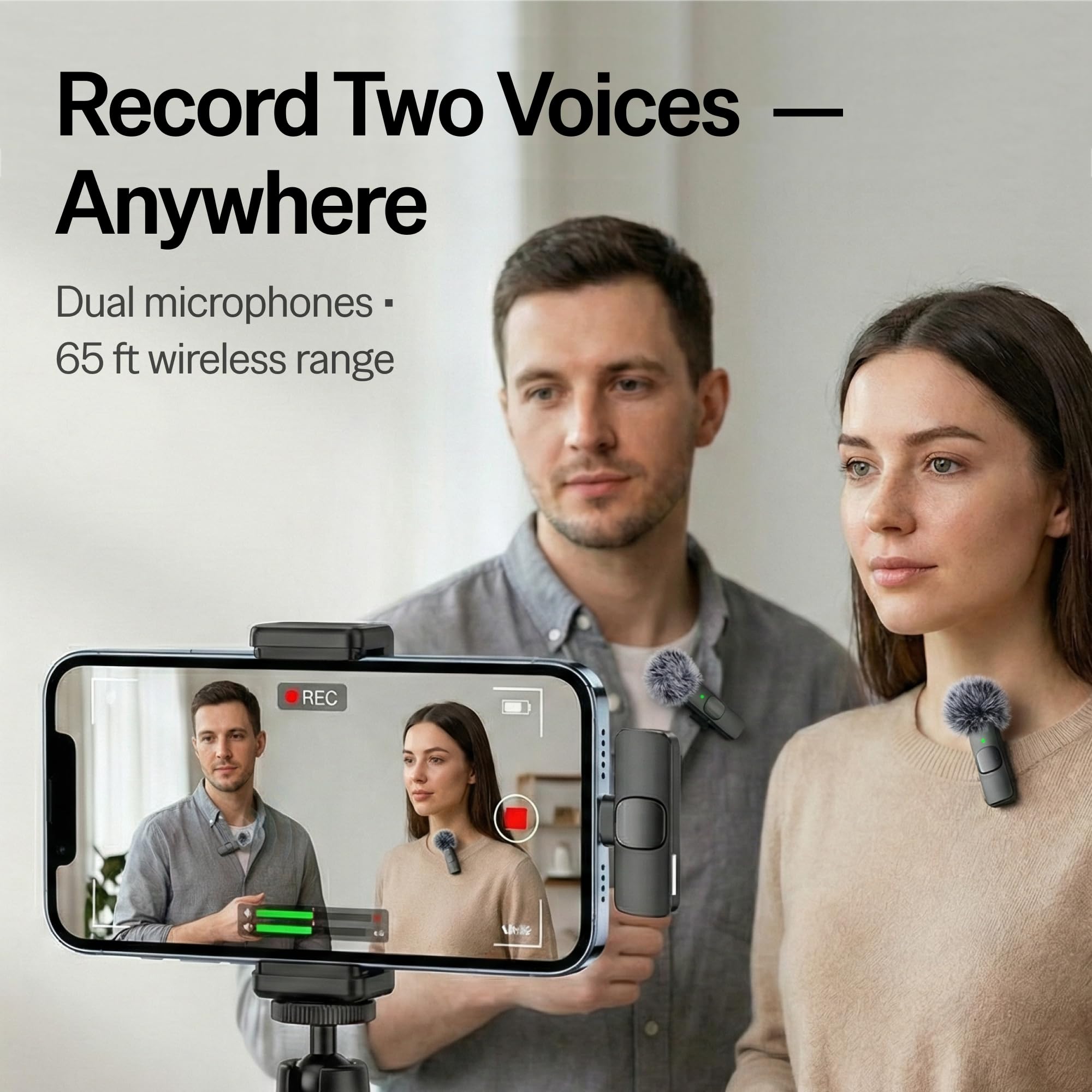 Mini Mic Pro (Latest Model – 1 Microphone for iPhone & Android, Wireless Mini Microphone, Clear Voice, Noise Cancelling, Lavalier Mic for TikTok, YouTube & Interviews - Flex Gamingproduct_type