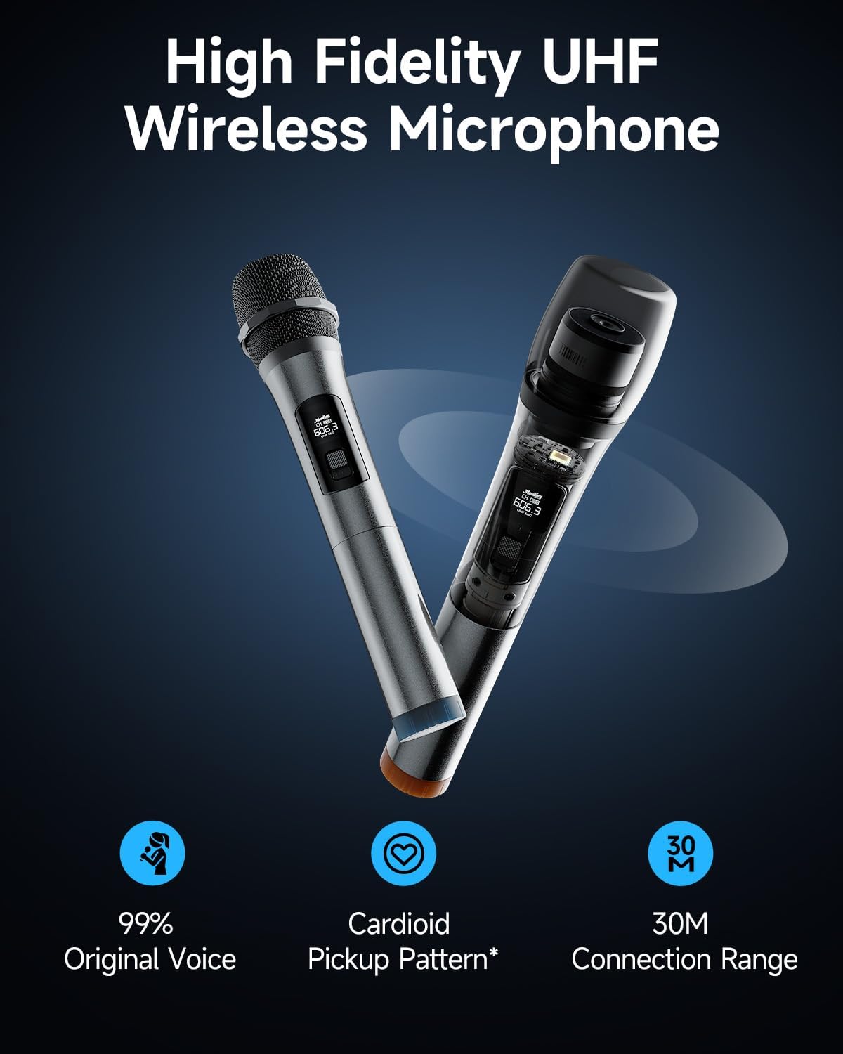 Moukey Karaoke Machine, 12" Woofer PA System, Portable Bluetooth Speaker with 2 Wireless Microphones, Party Lights and Echo/Treble/Bass Adjustment, Supports TWS/REC/AUX IN/MP3/USB/TF/FM - MTs12-1 - Flex Gamingproduct_type