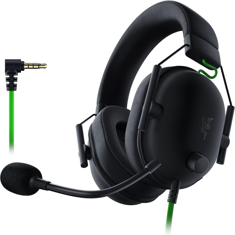 Razer BlackShark V2 X Gaming Headset: 7.1 Surround Sound - 50mm Drivers - Memory Foam Cushion - for PC, PS4, PS5, Switch - 3.5mm Audio Jack - Black - Flex Gamingproduct_type