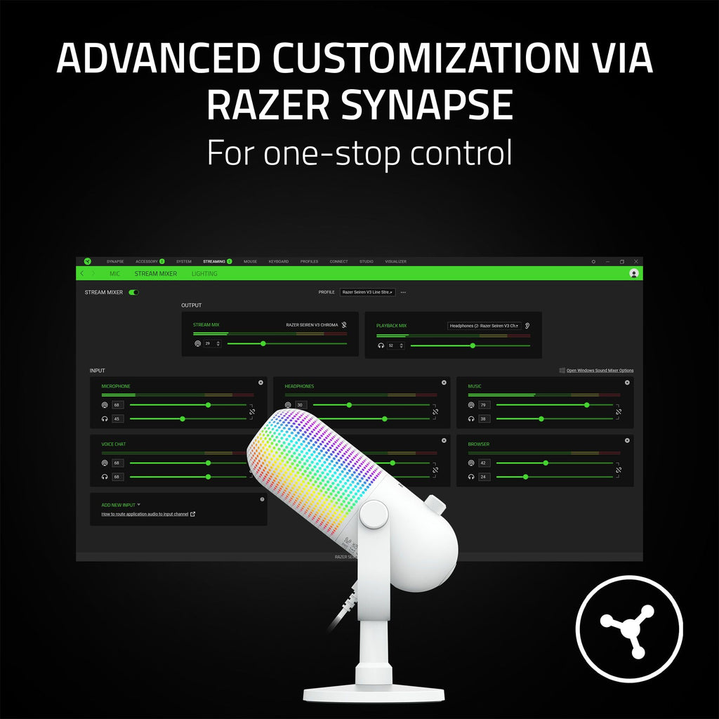 Razer Seiren V3 Chroma RGB Stream-Reactive USB Gaming Microphone – 3 Colors - Flex Gamingproduct_type