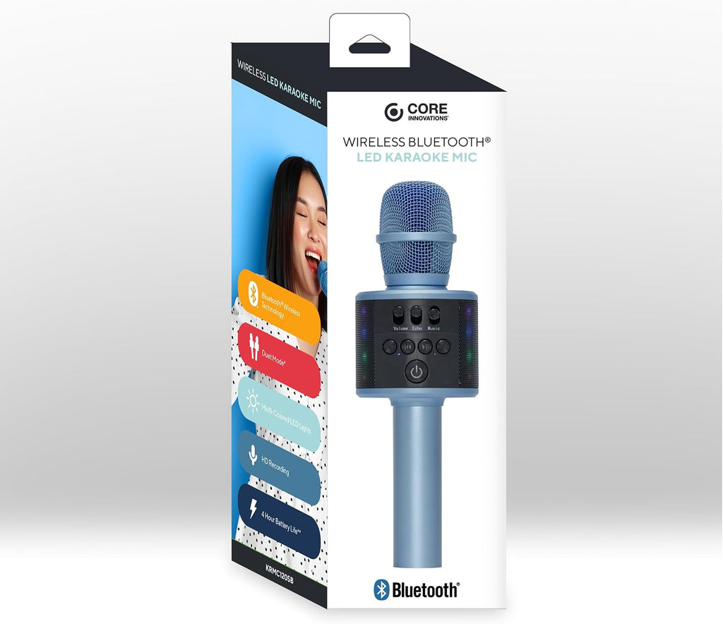 Wireless Bluetooth Karaoke Microphone with Built-in Speakers + HD Recording, Portable Handheld Mic | Blue - Flex Gamingproduct_type